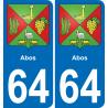 64 Abos stemma adesivo piastra adesivi città