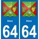 64 Abos coat of arms sticker plate stickers city