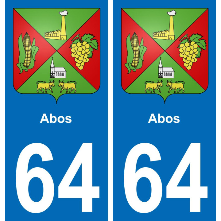 64 Abos escudo de armas de la etiqueta engomada de la placa de pegatinas de la ciudad