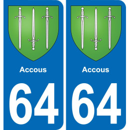 64 Accous wappen aufkleber typenschild aufkleber stadt