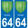 64 Accous blason autocollant plaque stickers ville