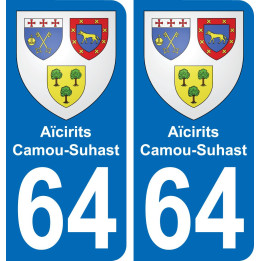 64 Aïcirits-Camou-Suhast coat of arms sticker plate stickers city