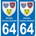 64 Aïcirits-Camou-Suhast coat of arms sticker plate stickers city