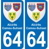 64 Aïcirits-Camou-Suhast blason autocollant plaque stickers ville
