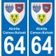 64 Aïcirits-Camou-Suhast blason autocollant plaque stickers ville