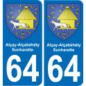 64 Alçay-Alçabéhéty-Sunharette stemma adesivo piastra adesivi città