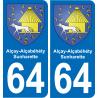 64 Alçay-Alçabéhéty-Sunharette coat of arms sticker plate stickers city