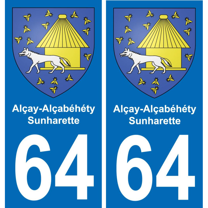 64 Alçay-Alçabéhéty-Sunharette wappen aufkleber typenschild aufkleber stadt