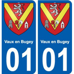 01 Vaux-en-Bugey ville autocollant plaque sticker