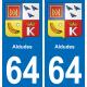 64 Aldudes coat of arms sticker plate stickers city