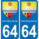 64 Alos-Sibas-Abense blason autocollant plaque stickers ville