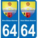 64 Alos-Sibas-Abense coat of arms sticker plate stickers city