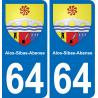 64 Alos-Sibas-Abense stemma adesivo piastra adesivi città