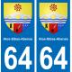 64 Alos-Sibas-Abense coat of arms sticker plate stickers city