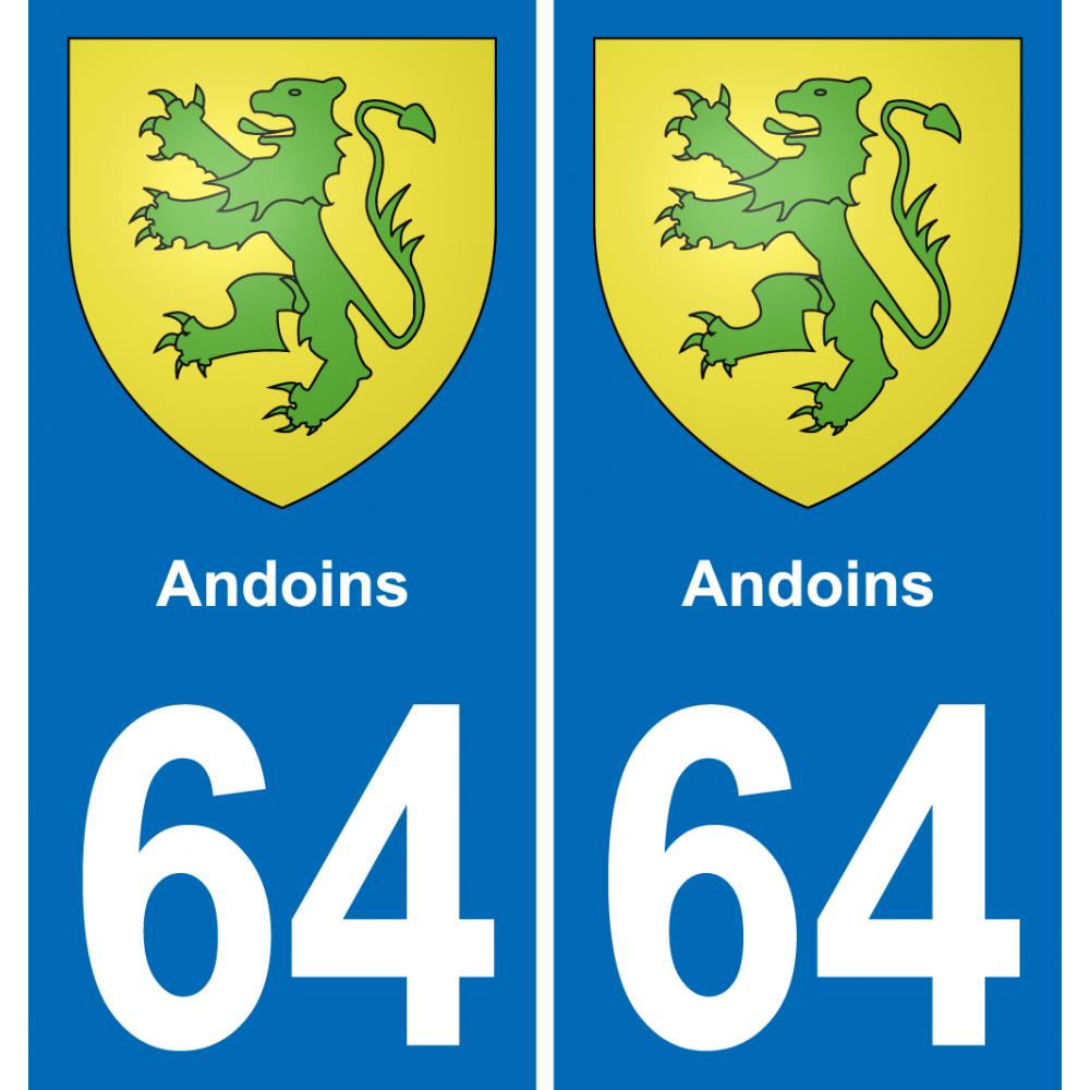 64 Andoins wappen aufkleber typenschild aufkleber stadt