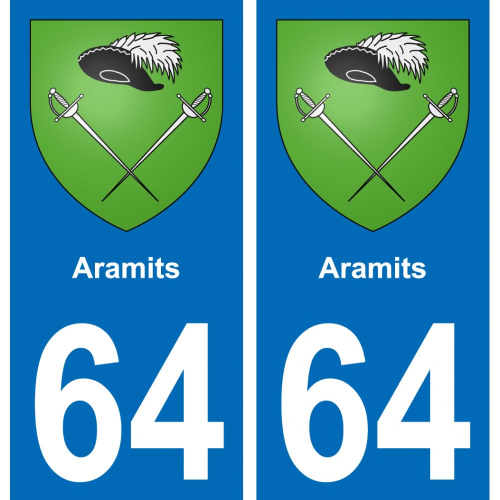 64 Aramits blason autocollant plaque stickers ville
