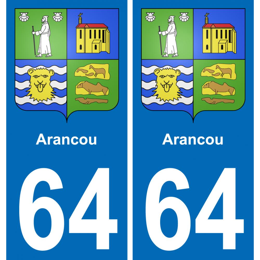 64 Arancou blason autocollant plaque stickers ville