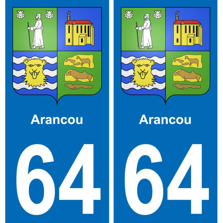 64 Arancou coat of arms sticker plate stickers city
