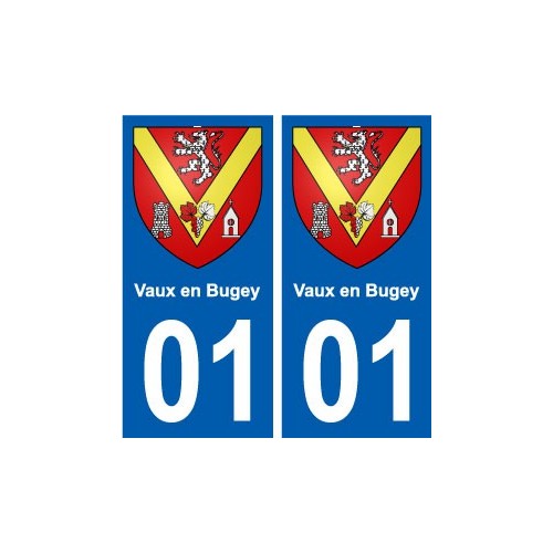 01 Vaux-en-Bugey ville autocollant plaque sticker