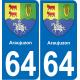 64 Araujuzon blason autocollant plaque stickers ville