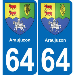 64 Araujuzon escudo de armas de la etiqueta engomada de la placa de pegatinas de la ciudad