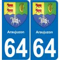 64 Araujuzon blason autocollant plaque stickers ville