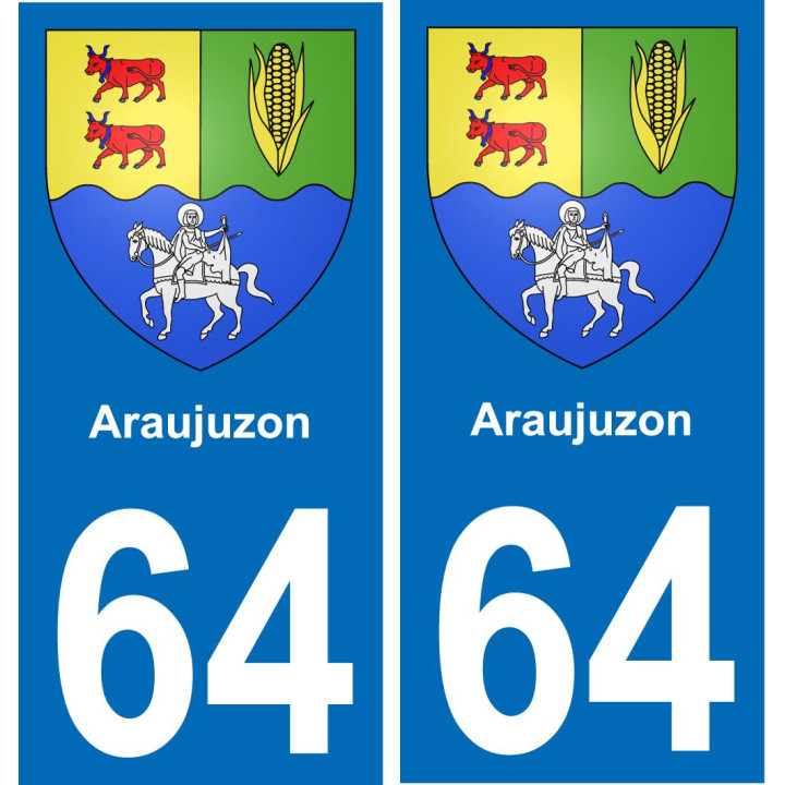 64 Araujuzon blason autocollant plaque stickers ville