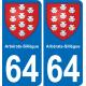 64 Arbérats-Sillègue wappen aufkleber typenschild aufkleber stadt