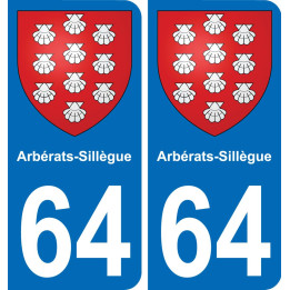 64 Arbérats-Sillègue wappen aufkleber typenschild aufkleber stadt
