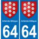 64 Arbérats-Sillègue stemma adesivo piastra adesivi città