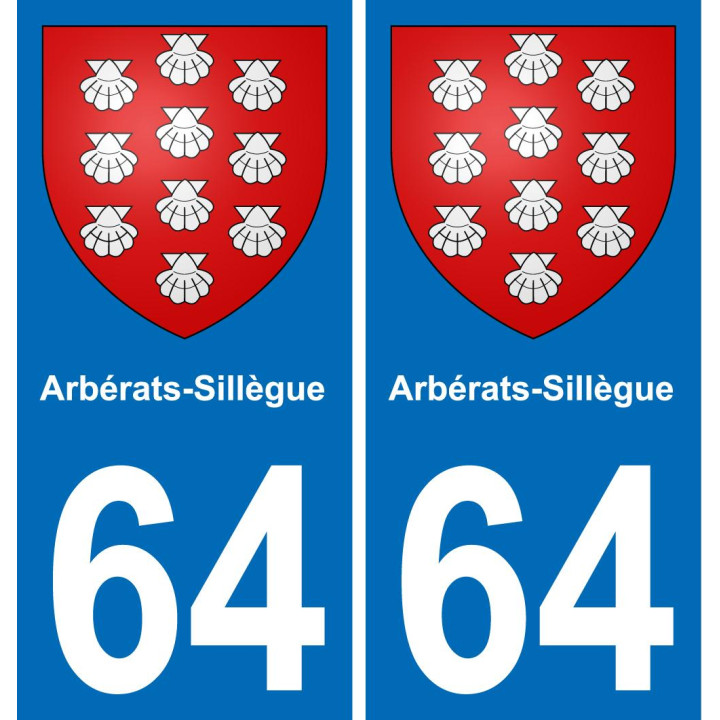 64 Arbérats-Sillègue blason autocollant plaque stickers ville