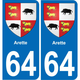 64 Arette blason autocollant plaque stickers ville