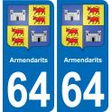 64 Armendarits coat of arms sticker plate stickers city