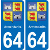 64 Armendarits blason autocollant plaque stickers ville