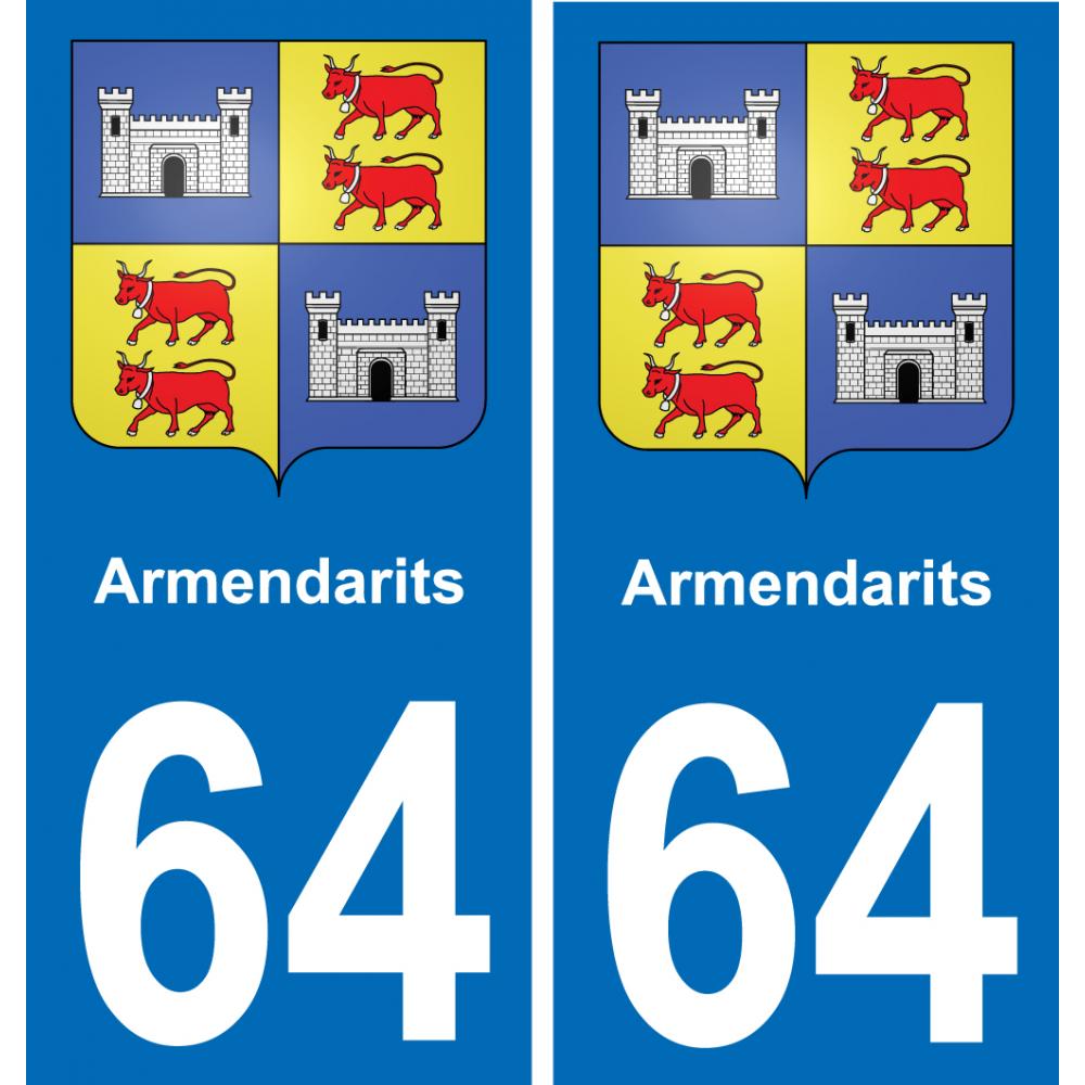 64 Armendarits coat of arms sticker plate stickers city