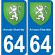 64 Arraute-Charritte stemma adesivo piastra adesivi città