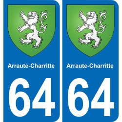 64 Arraute-Charritte blason autocollant plaque stickers ville