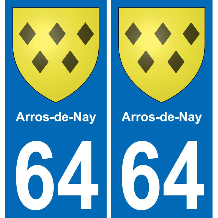 64 Arros-de-Nay coat of arms sticker plate stickers city