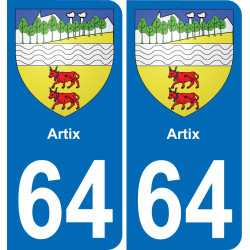 64 Artix blason autocollant plaque stickers ville