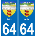 64 Artix wappen aufkleber typenschild aufkleber stadt