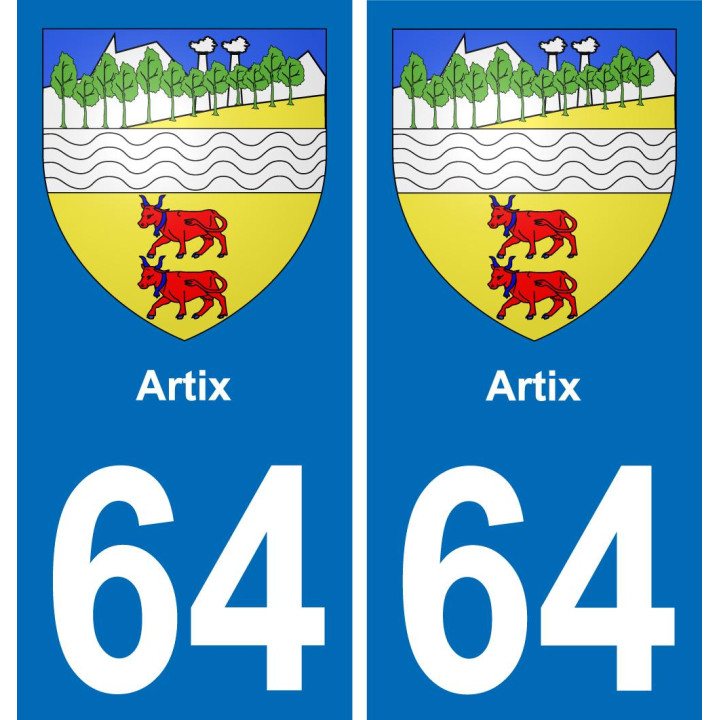 64 Artix blason autocollant plaque stickers ville