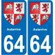 64 Auterrive wappen aufkleber typenschild aufkleber stadt