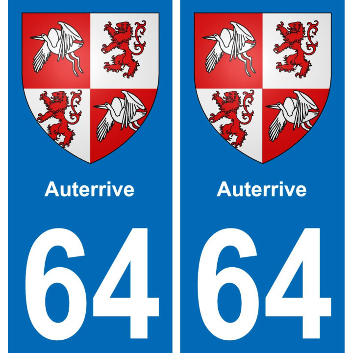 64 Auterrive coat of arms sticker plate stickers city