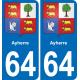 64 Ayherre coat of arms sticker plate stickers city