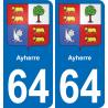 64 Ayherre blason autocollant plaque stickers ville