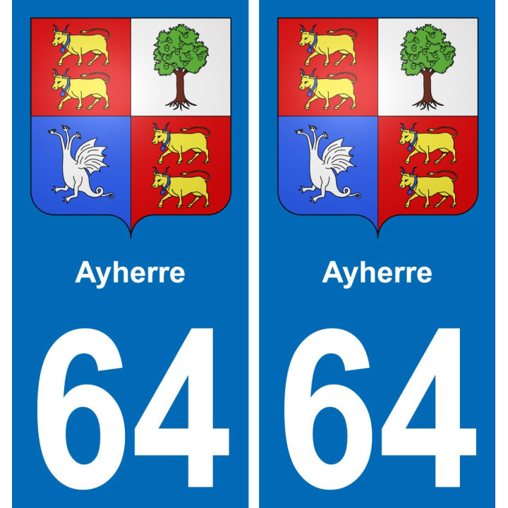 64 Ayherre wappen aufkleber typenschild aufkleber stadt