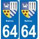 64 Baliros coat of arms sticker plate stickers city