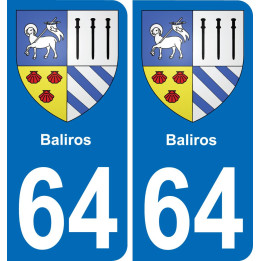 64 Baliros blason autocollant plaque stickers ville