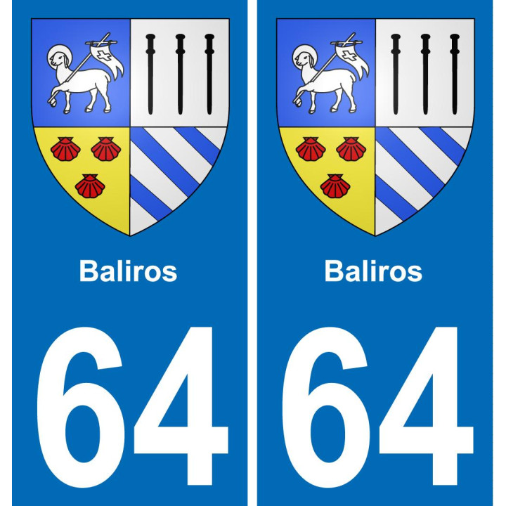 64 Baliros blason autocollant plaque stickers ville