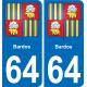 64 Bardos blason autocollant plaque stickers ville